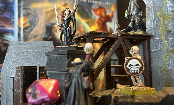 Dice and role play figures and figurines.